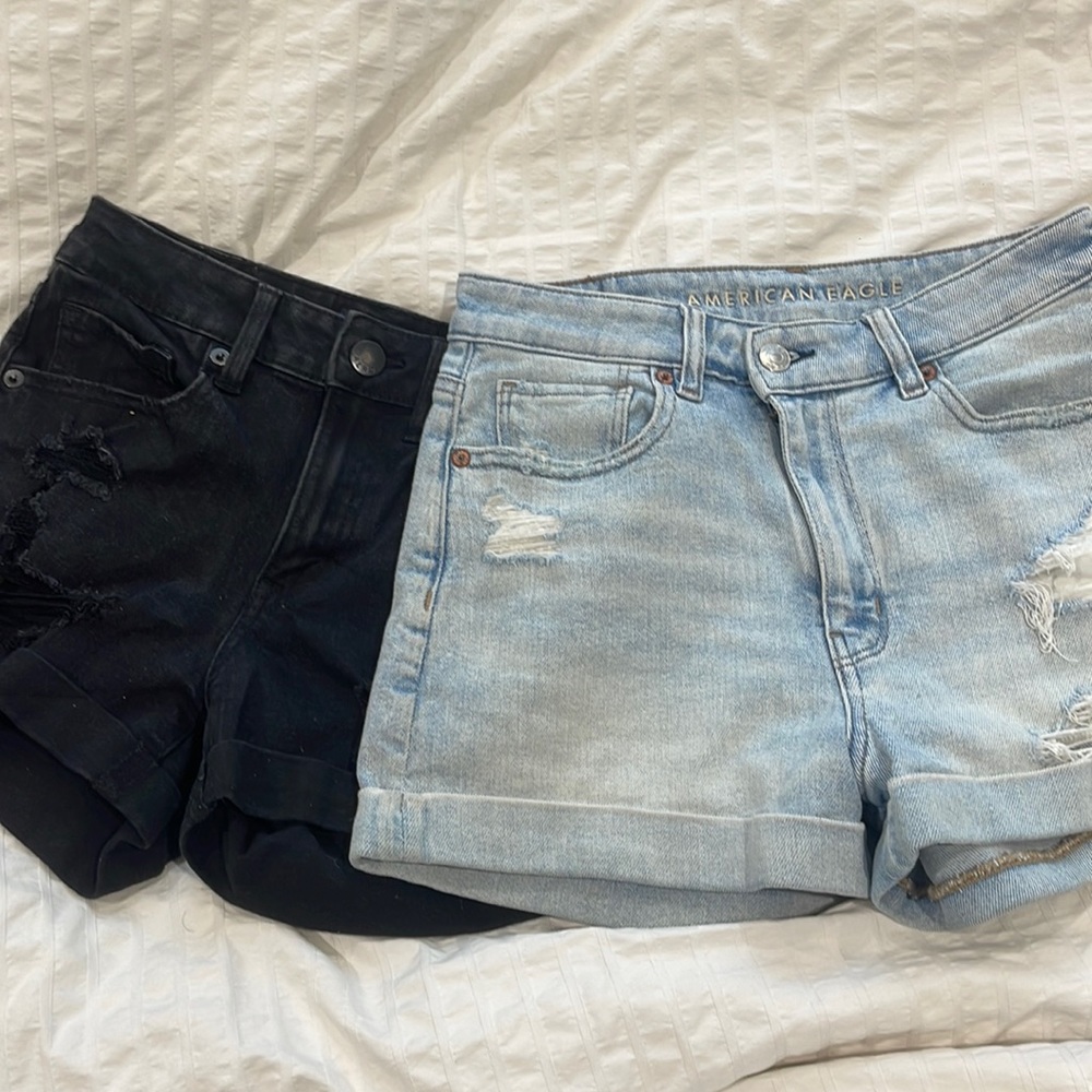 two pair of jean shorts
